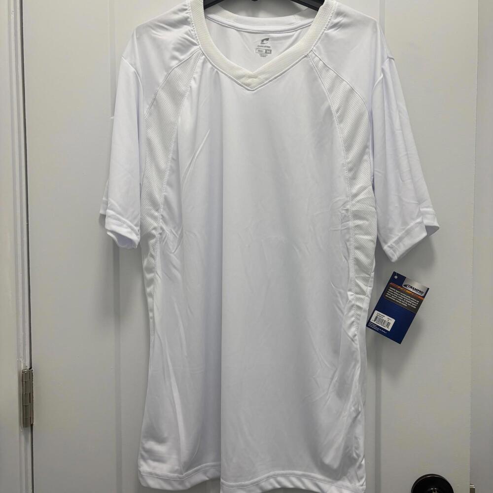 CHAMPRO Adult Sweeper Soccer Jersey White SJ30AWWS Size Medium
